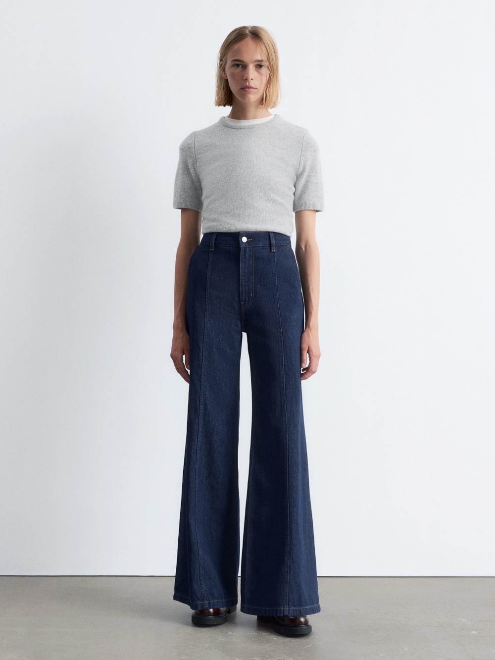 & Other Stories High-Waist Wide-Leg Jeans - Dark Blue